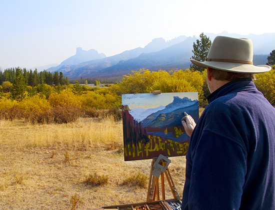 John Hulsey painting in Wyoming